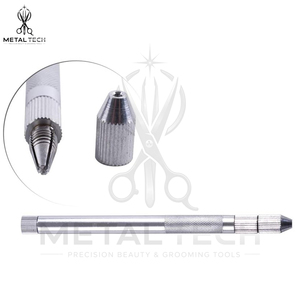 Porte-aiguilles ventilé en métal argenté, 4 tailles, aiguilles micro-crochets en acier 1-1 à 3-4, outil professionnel pour la pose de nœuds capillaires sur lace front - Product Image 4