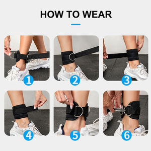 Sangle de cheville large et rembourrée pour machine à câble, confortable et réglable, idéale pour les entraînements des jambes et la musculation - Product Image 2