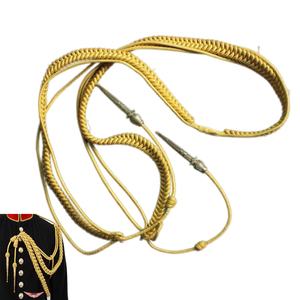 Silver Black Uniform Aiguillette Silver double type aiguillette parade uniform Uniform Aiguillette - Product Image 1