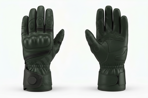 Gants de moto en cuir en gros, protecteurs, personnalisés, tendance, compatibles écran tactile, respirants, antidérapants, résistants aux chocs pour motards - Product Image 2