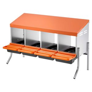 Nidi per Galline in Plastica ad Alta Resistenza, 4 Scomparti, Facile Raccolta delle Uova, Gambe di Supporto in Acciaio Zincato, Nuovo Modello - Product Image 1