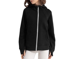 Sudadera con capucha de forro polar de algodón largo con cremallera, de marca de lujo, personalizada, de calidad original, para hombre y mujer, de tejido técnico, estilo chándal liso - Product Image 1