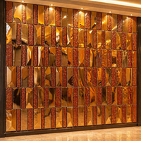 Mosaicos de Espejo Rectangulares de PVC de Primera Calidad Serie MO |   Papel Tapiz 3D Art Deco Reflectante, Duradero, Impermeable, Antideslizante, con Patrón Vertical