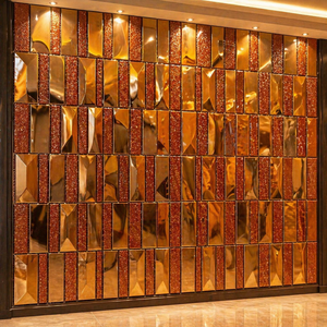 MO Series Premium PVC <b>Mirror</b> Mosaic Tiles | 3D Art Deco Reflective Waterproof Non-Slip <b>Wall</b> Decor | <b>Rectangle</b> PVC Mosaic Sheets - Product Image 1