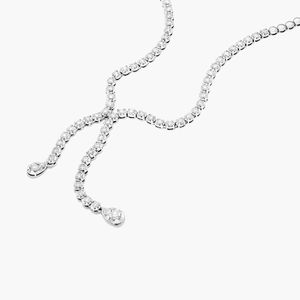Lariat Natural Diamond Round Brilliant Cut Luxury <b>Necklace</b> in White Gold - Product Image 3