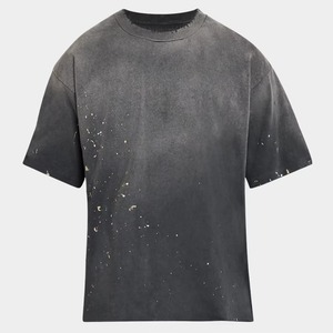 T-shirt Oversize Homme Hip Hop Délavé à l'Acide, Logo Personnalisé, Effet Vieilli et Usé, Coupe Boxy, T-shirt Lourd Lavé - Product Image 6