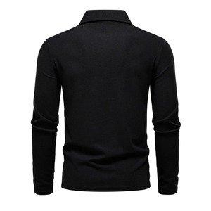 Jersey de Punto de Manga Corta y Cuello Alto para Hombre, Corte Regular, Color Gris Sólido, Estilo Casual, Largo Regular, 100% Algodón - Product Image 5
