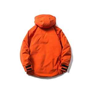 Men's Orange Hooded <b>Puffer</b> <b>Jacket</b> Windproof Casual Winter Coat Polyester Filling Regular Fit Zipper Closure - Product Image 5