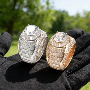 Ready to Ship <b>Men</b> Hip Hop Fully Iced Out Moissanite Diamond <b>Ring</b> Fashion Jewelry <b>Rings</b> 925 Silver Moissanite Engagement <b>Ring</b> - Product Image 3