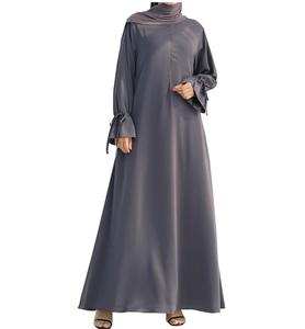 Vêtements islamiques à manches longues de couleur unie, hijab musulman, robes pour femmes, abaya, style turc, robe ethnique qatari, abayas vintage de printemps - Product Image 1