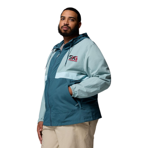 Color Block <b>Summer</b> Hooded Zip-Up Windbreaker <b>Jacket</b> for <b>Men</b> Lightweight Outdoor <b>Casual</b> Coat with Watermark and Front Logo - Product Image 3