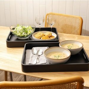 ถาดเสิร์ฟไม้ทำมือสีดำ ทนทาน ใช้ตกแต่งได้ เหมาะสำหรับใช้ในบ้านและร้านอาหาร มีจำหน่ายแล้ว - Product Image 3