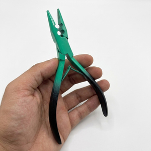 Pinzas de Acero Inoxidable de Dos Tonos Verde y Negro, Duraderas y Reutilizables, para Remover Extensiones de Cabello, con Múltiples Orificios para Micro Anillos - Product Image 1