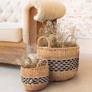 Juego de 3 Cestas de Almacenamiento y Macetas Hechas a Mano con Hierba Marina Natural, Cesta de Almacenamiento Ecológica Hecha en Vietnam - Product Image 4
