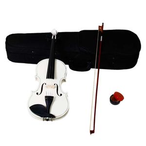 Nuovo Set Violino Acustico 4/4 Fatto a Mano con Arco in Resina Bianca per Studenti e Violinisti Elettrici, Archi in Fibra di Carbonio e Legno Inclusi - Product Image 2