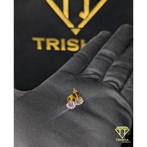 Boucles d'oreilles tendance en diamants de laboratoire VVS, argent sterling 925, taille ronde, bijoux de luxe par Trisha Jewels - Product Image 5