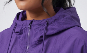 <b>Women</b> Winter Windbreaker Zipper Hoodie Polyester/Nylon Printed <b>Lightweight</b> <b>Hooded</b> <b>Jacket</b> Relaxed Loose Fit Casual Streetwear - Product Image 4