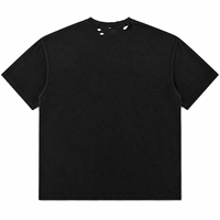 T-shirt à manches courtes pour homme, coupe classique, col en V, 100% coton, respirant, style streetwear, lavé