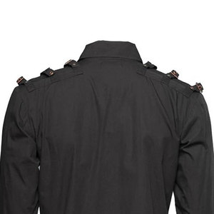 Gothic Men's Steampunk Style <b>Shirt</b> Black Long Sleeve Industrial Top with Copper-Tone Buckle Closures - Product Image 4