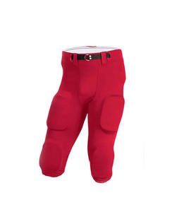 Custom American Football Jersey Pants Set Red V-Neck Sleeveless Moisture Wicking <b>Mesh</b> Uniform Adult Men - Product Image 6