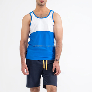 เสื้อกล้ามผู้ชายไร้ตะเข็บ น้ำหนักเบาพิเศษ ผ้าคอตตอนผสมโพลีเอสเตอร์ แห้งเร็ว ระบายอากาศดี สีทูโทน สไตล์ลำลอง - Product Image 5