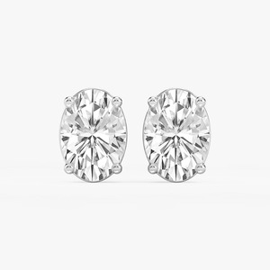 Boucles d'oreilles clous de luxe en or 18 carats pour femme, diamant de laboratoire 2 carats, D VS1, certifié IGI, sertissage 4 griffes, cadeau de fiançailles, mariage, usage quotidien - Product Image 5