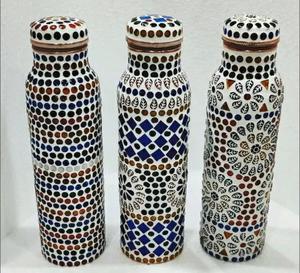 Tapa de Botella de Agua de Cobre Puro Hecha a Mano, con Mosaico de Perlas de Lujo, Beneficios para la Salud, a Prueba de Fugas, Apta para Lavavajillas, Anticorrosiva - Product Image 1