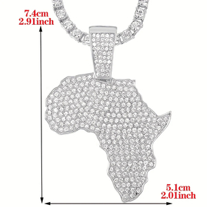 Collier ras du cou pour homme Briva Jewels en or 14 carats plaqué or avec pendentif carte du monde en moissanite, chaîne cubaine, certifié IGI, cadeau - Product Image 4