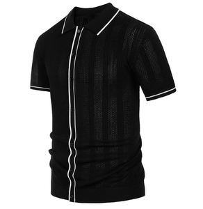 Polo de Golf Personalizado de Alto Rendimiento para Hombre, Verano 2026, con Logotipo Personalizado, Estilo a Rayas, Venta al Por Mayor, Corte Ajustado - Product Image 2