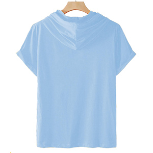Sweat-shirts à manches courtes OEM ODM personnalisés en coton, production en gros, fabricant de vêtements pour hommes et femmes, sweats à capuche personnalisés - Product Image 3