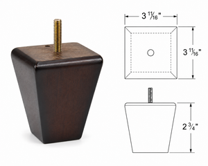 Patas de Muebles de Madera Maciza de Primera Calidad, Diseño Cuadrado Cónico Moderno para Sofá, Gabinete, Cómoda, Armario, Uso en Hoteles, Exteriores y Salas de Estar - Product Image 2