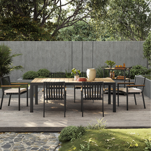 Black Outdoor <b>Dining</b> <b>Chair</b> <b>with</b> Teak Wooden Frame Material for Home Furniture Decoration and Garden Set - Product Image 4