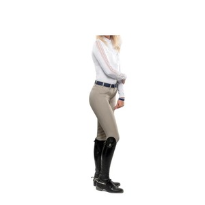 Pantalons d'équitation pour femmes avec patchs aux genoux, beige, classiques, pour le saut d'obstacles et le dressage, vente en gros - Product Image 3