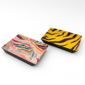 Juego de bandejas rectangulares coloridas al por mayor, bandeja decorativa con estampado de tigre para organizar comida y postres, para restaurantes y hoteles. - Product Image 1