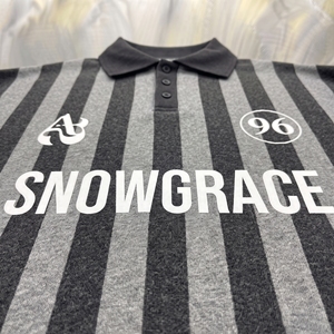 Camiseta de Béisbol a Rayas de Manga Larga Campion Snowgrace con Logotipo Bordado y Pedrería, Cuello Camisero, Corte Regular, Ropa para Adultos - Product Image 5