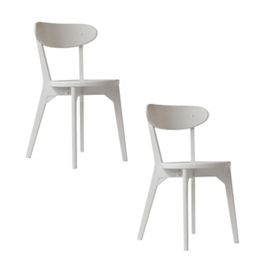 Chaise de salle à manger en bois de style moderne simple chaise de restaurant en bois de teck massif couleur blanche pour l'événement et la salle à manger de restaurant - Product Image 1