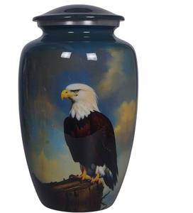 Urne funéraire artisanale moderne et écologique pour cendres, usage adulte, vase de table en métal avec une belle œuvre d'art - Product Image 4