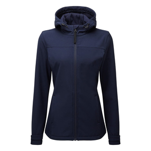 Women's Best Selling Navy Hooded Fleece <b>Jacket</b> Full Sleeve Zipper Closure Windproof Autumn Wear Breathable - Product Image 1