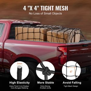 Rete Elastica per Carico Resistente 72 X 48 con 12 Moschettoni, Estensibile 4 X 6, Resistente all'Usura, Copertura 7.2 X 10.8, Accessorio per Controllo Carico - Product Image 3