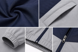 Wholesale Slim Fleece Lined Polyester/<b>Nylon</b> Winter Bomber <b>Jacket</b> <b>Men</b> Lightweight Outdoor Waterproof Hooded Sportswear OEM - Product Image 5