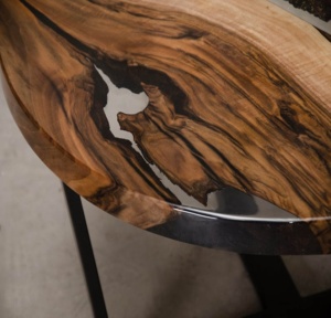 Mesa de centro clásica moderna, nuevo diseño de madera maciza y epoxi con pata de metal extensible para muebles de sala de estar para el hogar - Product Image 6