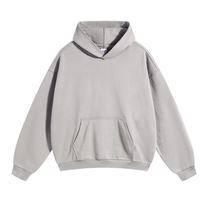 Sweat-shirt à capuche blanc pour homme avec poche kangourou, uni, décontracté, manches longues - Product Image 6