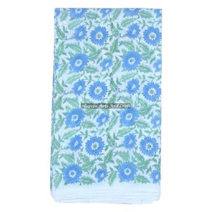 100% coton main bloc impression Sanganeri tissu colorant naturel Floral indien belle couture couture chemises de course par mètre - Product Image 1