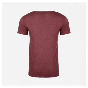 T-shirt blanc uni à col rond, t-shirt en tissu mélangé / t-shirt prix de gros - Product Image 3