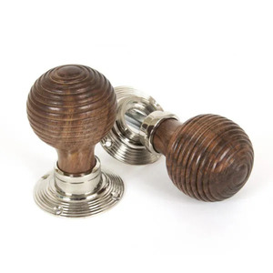 Juego de manijas para puerta Dhanvi BDK-07 Contemporary Rosewood Beehive con acabado en latón antiguo y multifunción - Product Image 3