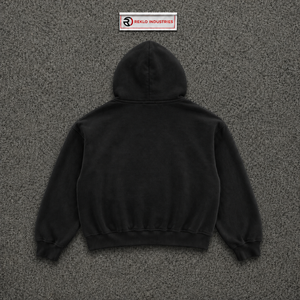 Sweat à capuche graphique Black Angel, délavé vintage, coupe oversize, streetwear, pull gothique, style artistique, épais, décontracté, unisexe, mode, soldes - Product Image 6