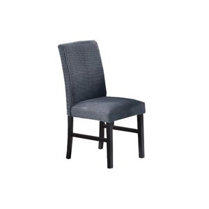 Set di sedie da pranzo in velluto a coste grigio scuro moderno 2pc con schienale imbottito mobili da cucina per sala da pranzo - Product Image 4