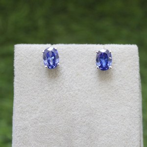 Tanzanite Stud <b>Earrings</b> Purple Gemstone 925 Sterling Silver <b>Handmade</b> Elegant Jewelry Gift For Women Fashion <b>Earrings</b> - Product Image 5