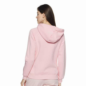 Sweatshirts d'hiver décontractés pour femmes fabriqués au Pakistan, à capuche rose, avec un design frontal en sequins et cristaux, respirants - Product Image 2
