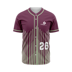 Maillot de baseball personnalisé pour homme, manches courtes, 100% polyester, évacuation de l'humidité, boutons sur le devant, nom et numéro du joueur imprimés - Product Image 2